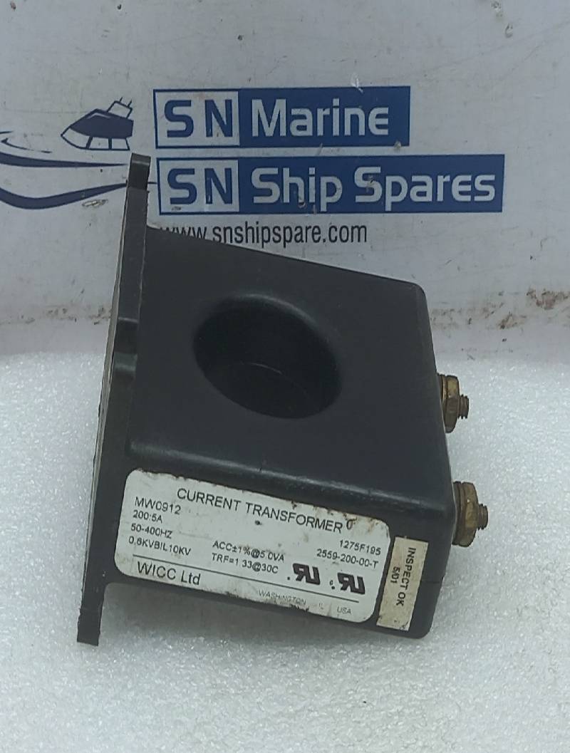 WICC MW0912 Current Transformer 200:5A 50-400Hz 1275F195