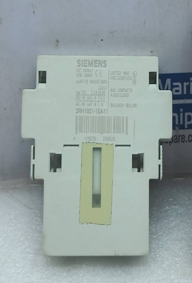 Siemens 3RH1921-1EA11 Auxiliary Contact Block 1NO+1NC