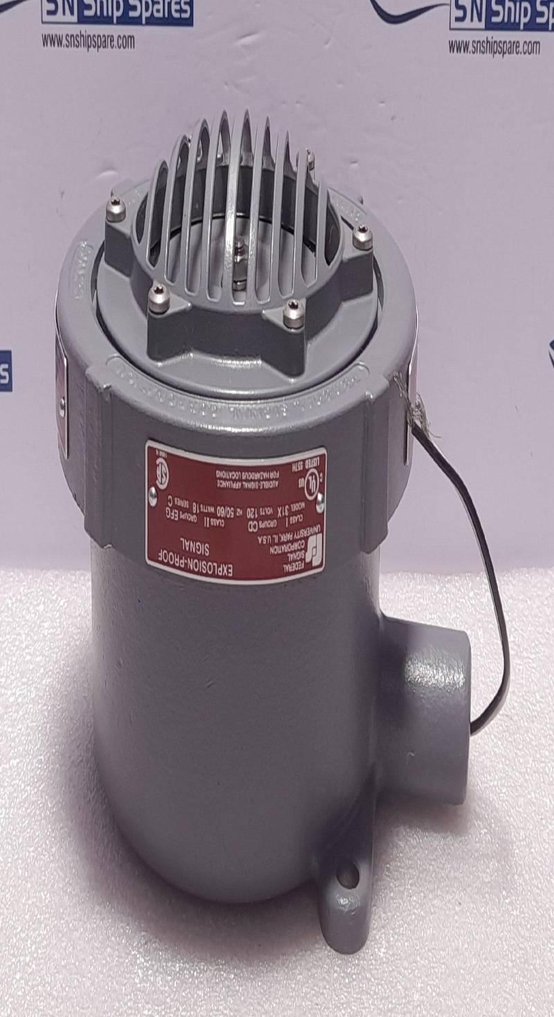 Federal Signal 31X-120-3 Explosion Proof Horn 31X Series C 120VAC 50_60Hz 18W Gray