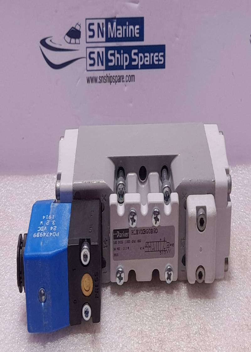 Parker H1EVXBG0B9D Solenoid Valve P04749B9 Coil 24VDC 3.2W 145PSIG 1000kPa Max