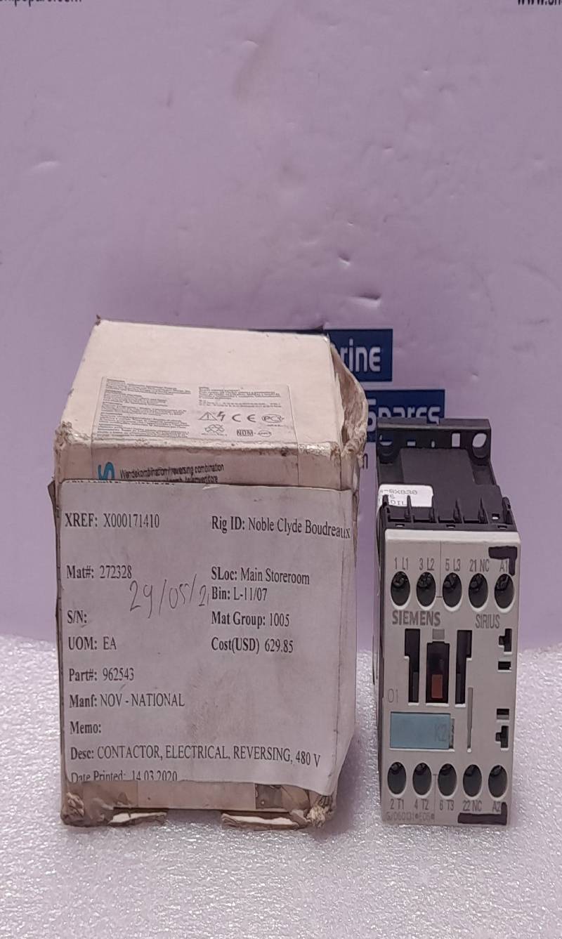 Siemens 3ZX1012-0RH11-1AA1 Contactor 480V NOV 962543 3RA1315-8XB30-1AV6 480V