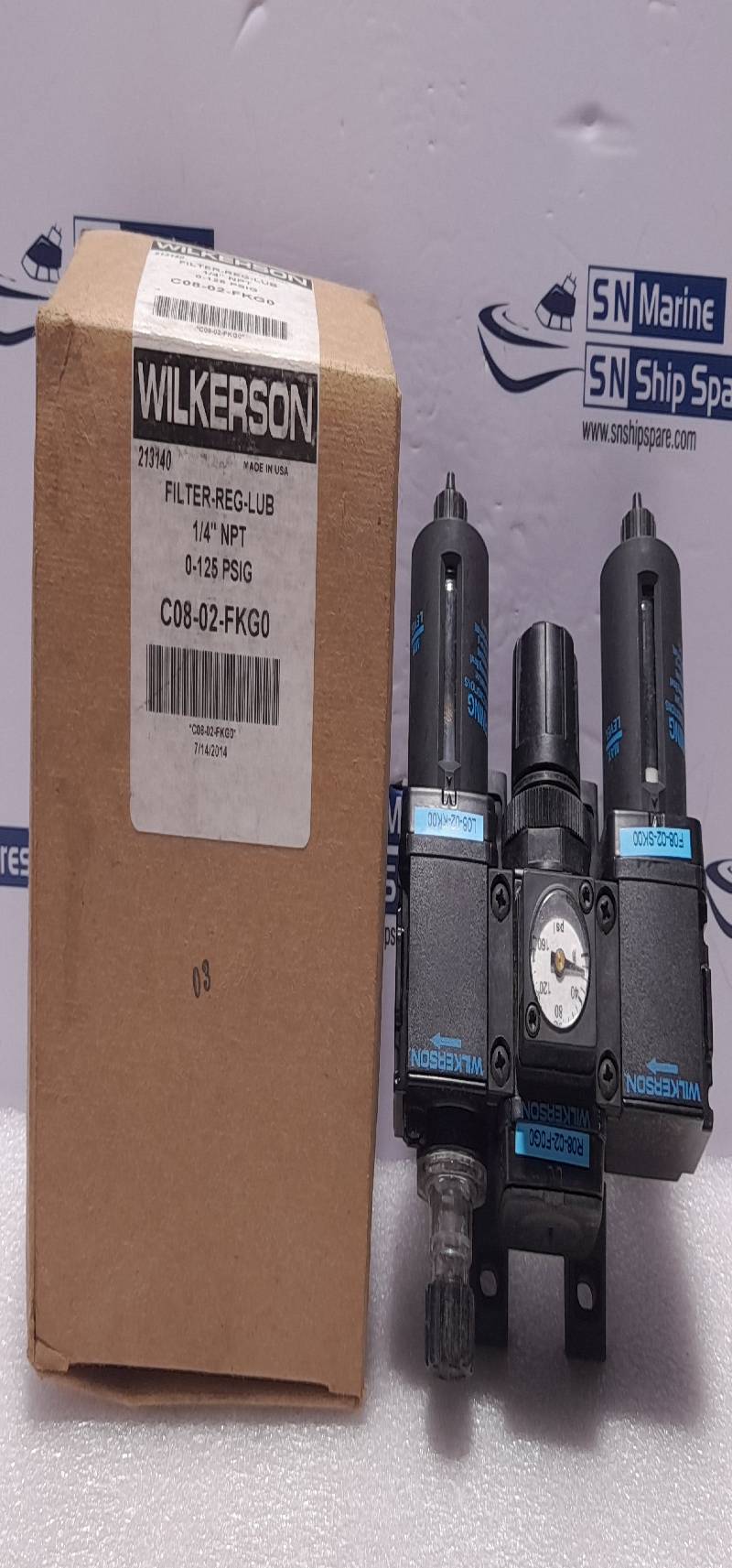 Wilkerson C08-02-FKG0 Filter-Reg-Lub ¼” NPT 0-125 PSIG Filter Regulator Lubricator