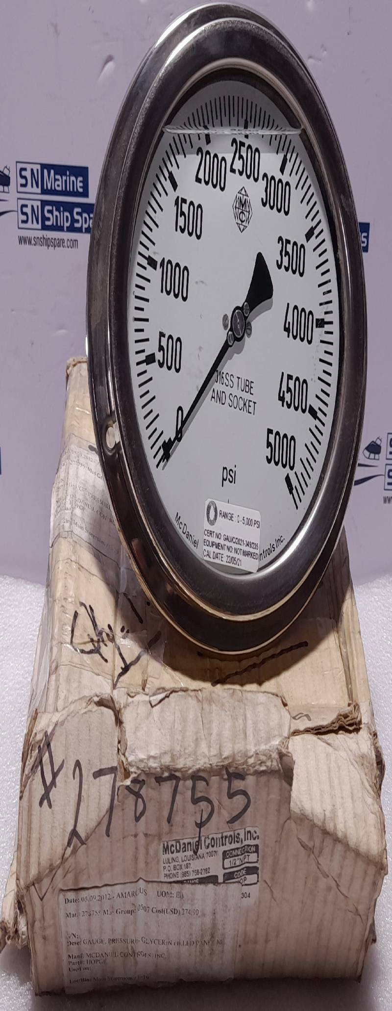 McDaniel Controls 0-5000 PSI Pressure Gauge