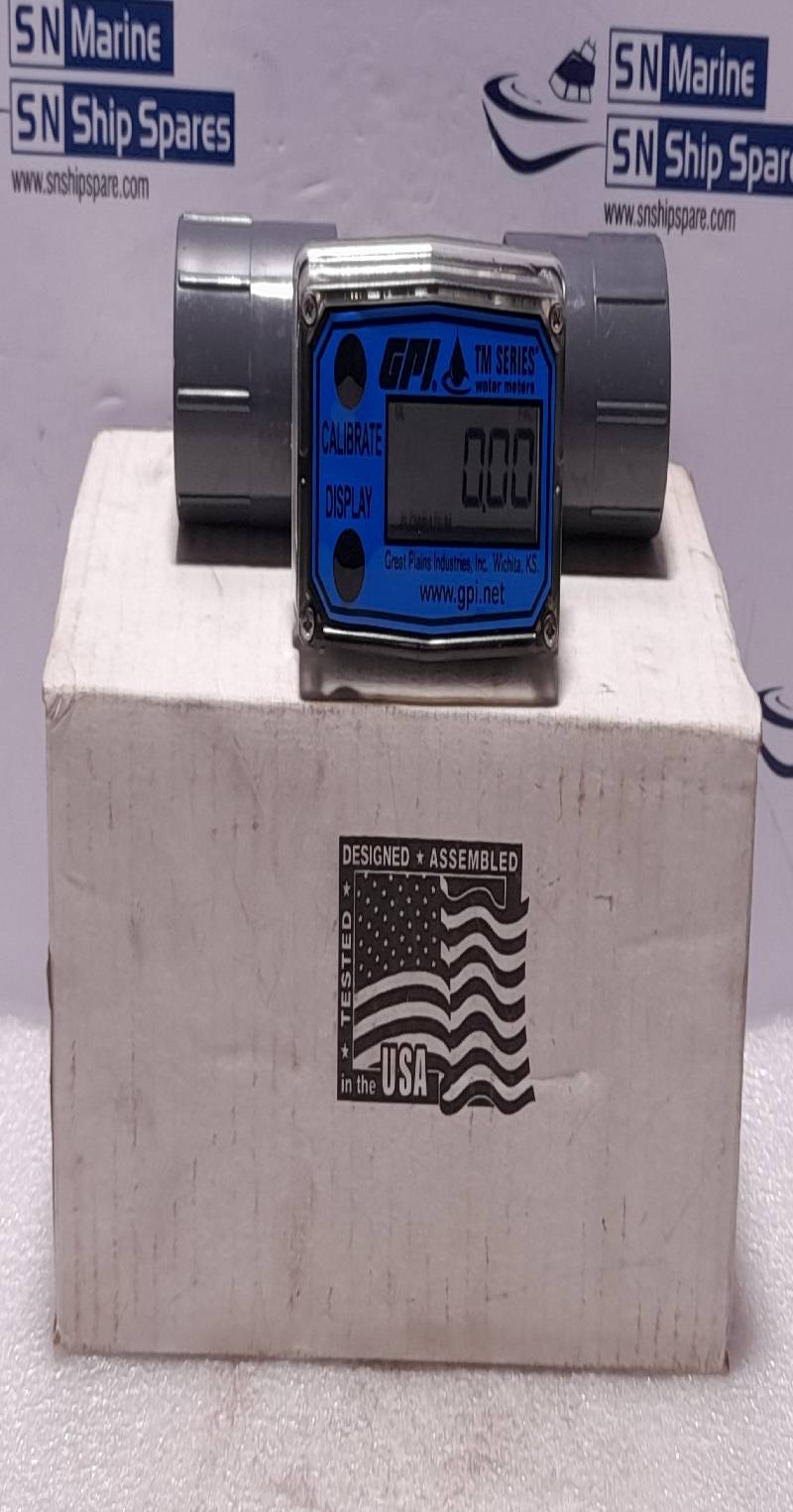 Great Plains GPI TM Series Water Meter TM100-N Water Flowmeter 1In PVC With NPT Connection