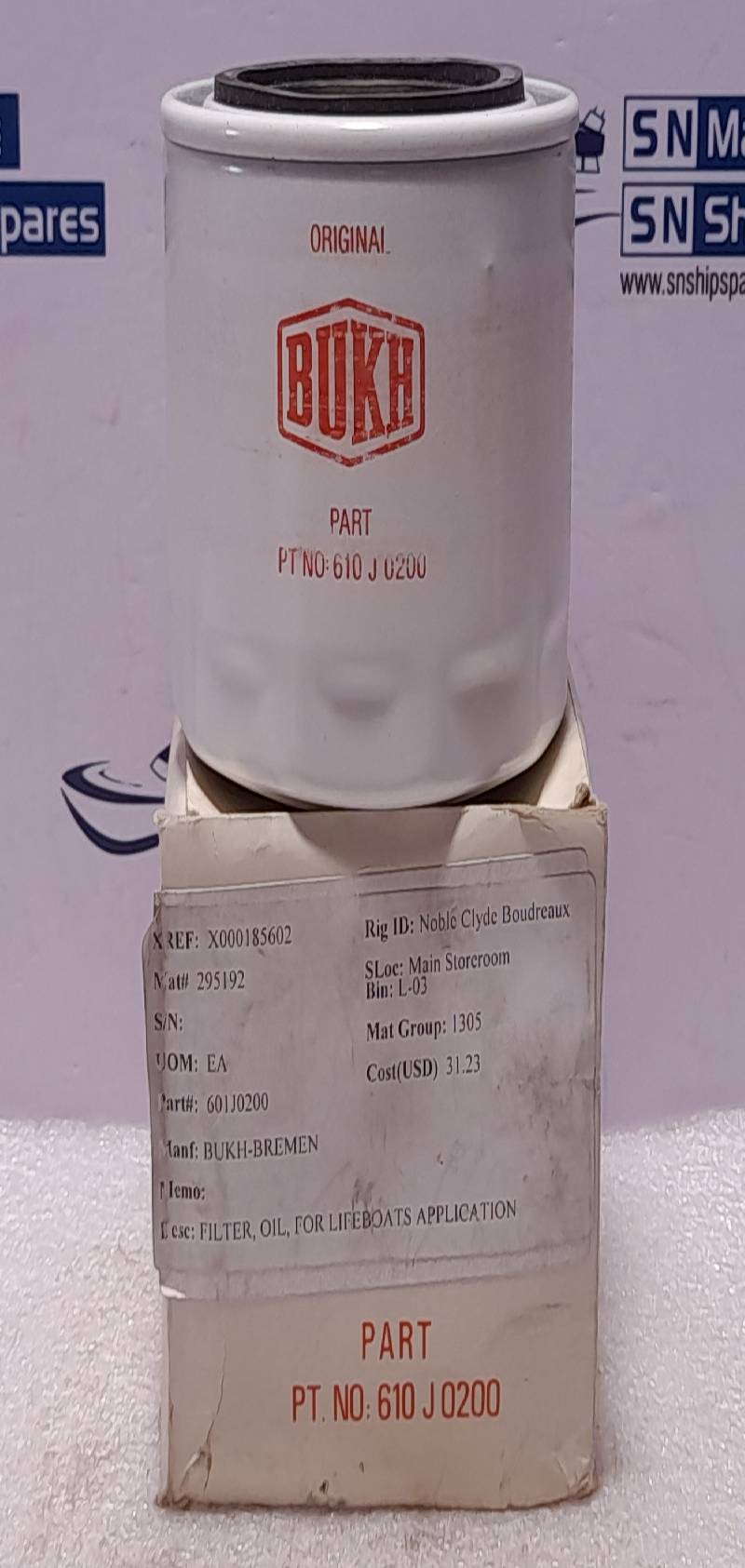 Bukh 610 J 0200 Oil Filter 610 J0200 610J0200