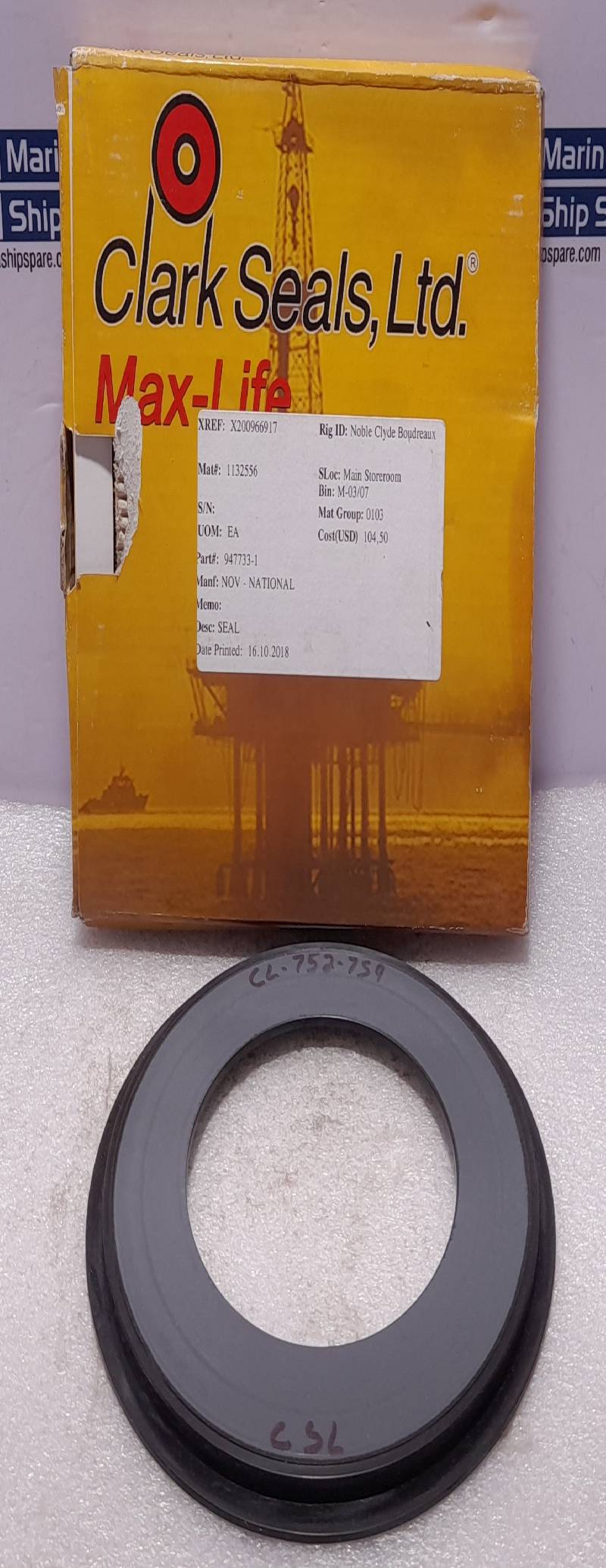 Clark Seal CL-752-759 Seal NOV 947733-1 CL752759 9477331