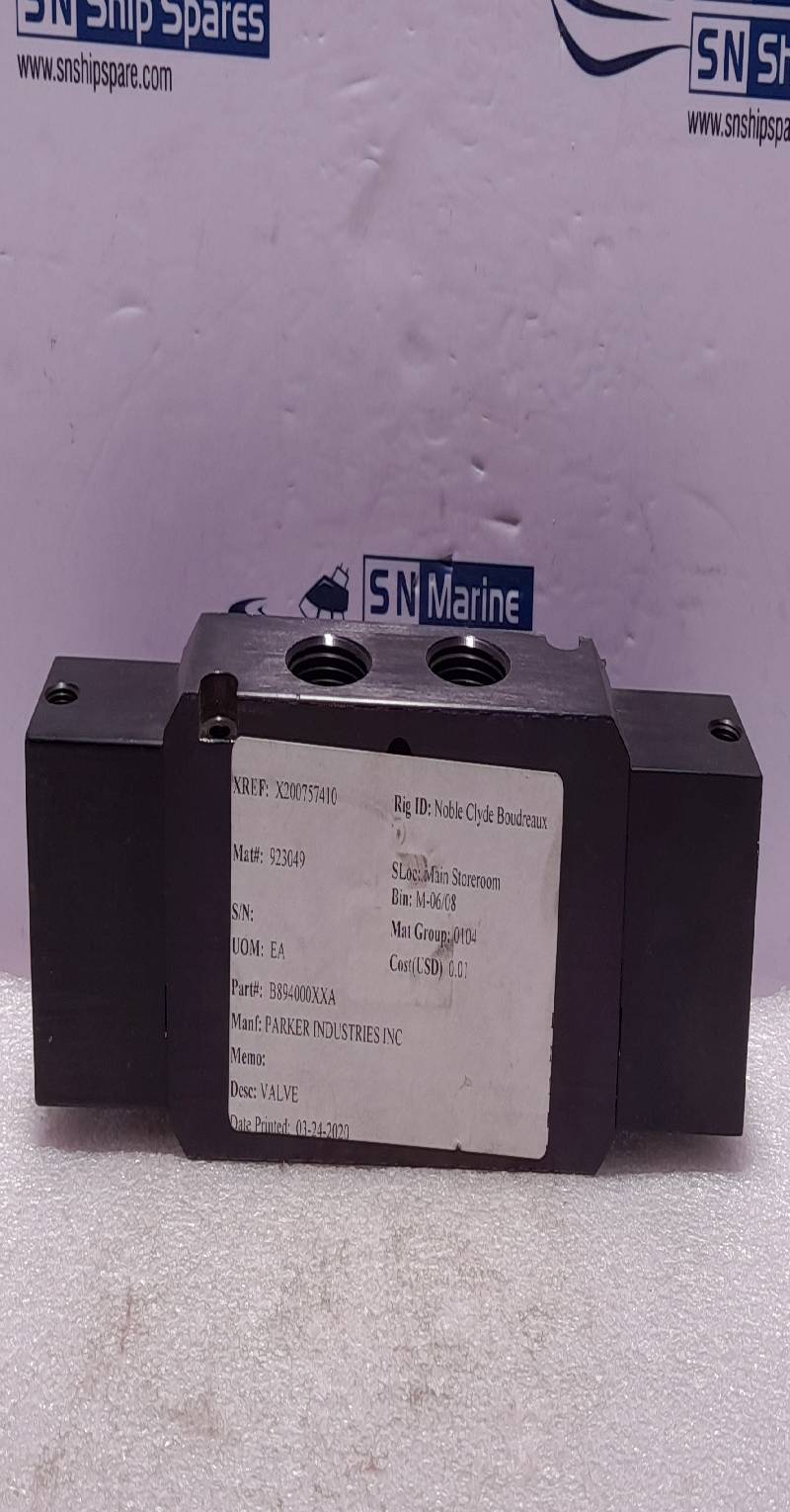 Parker B894000XXA Pneumatic Double Air Pilot Directional Valve