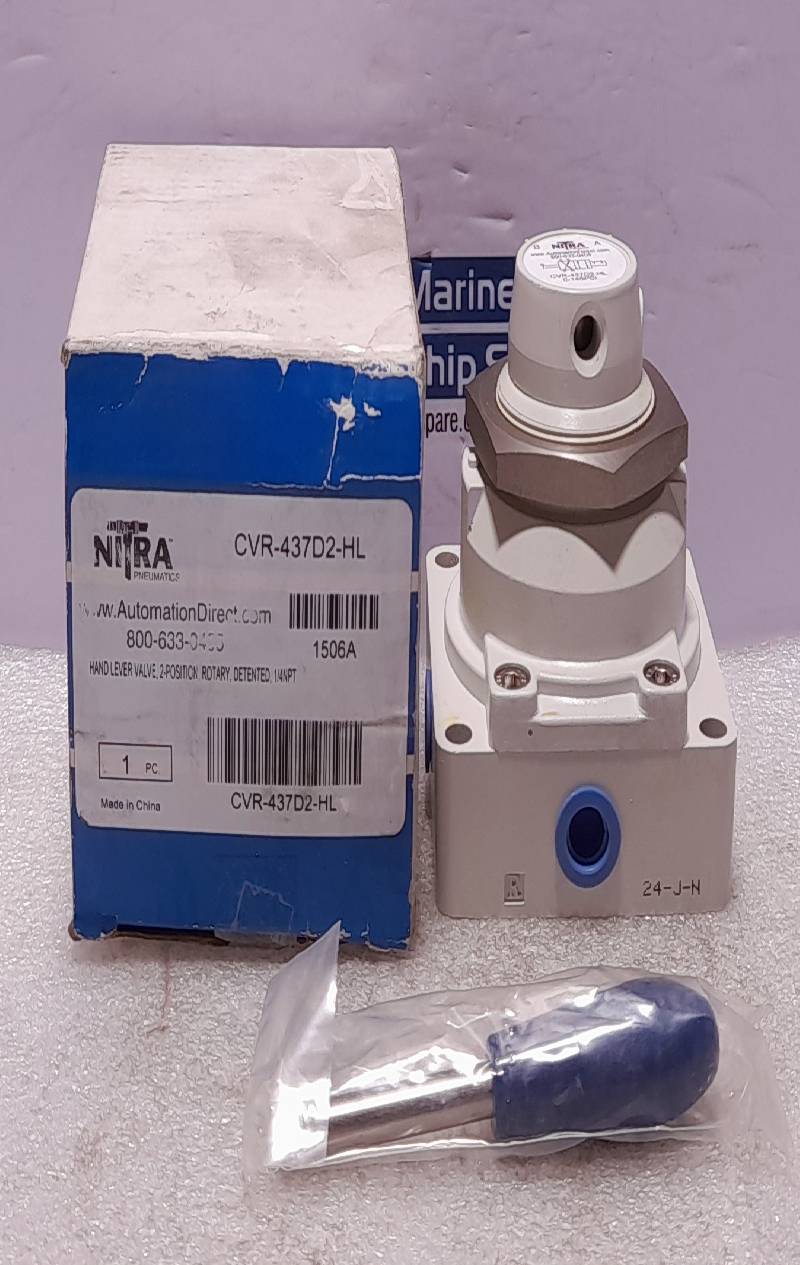 Nitra CVR-437D2-HL Hand Lever Valve 2-Position Rotary Detented ¼NPT 0-145 PSI