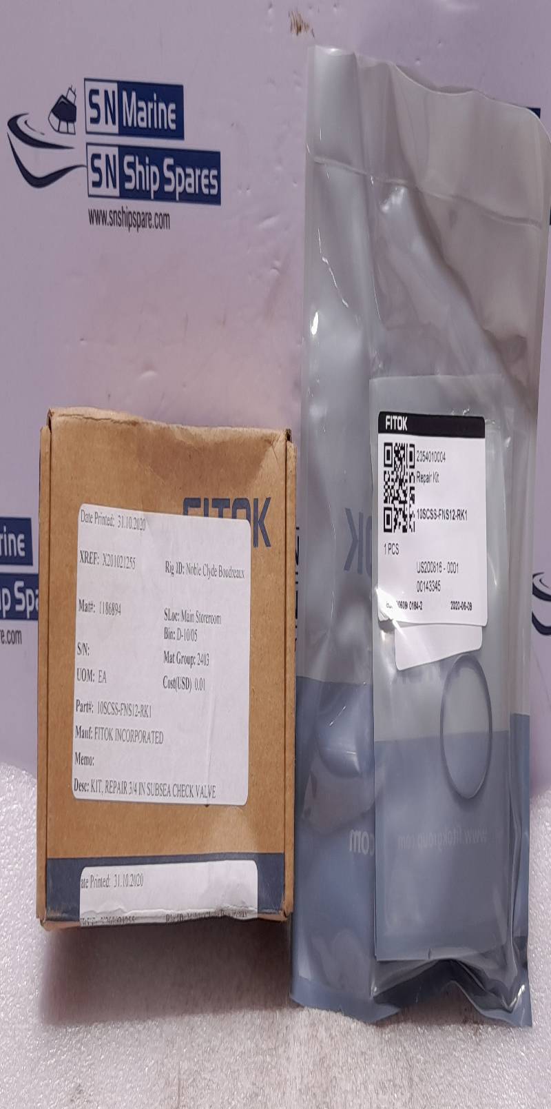 Fitok 2054010004 Repair Kit 10SCSS-FNS12-RK1 ¾In Subsea Check Valve Repair Kit