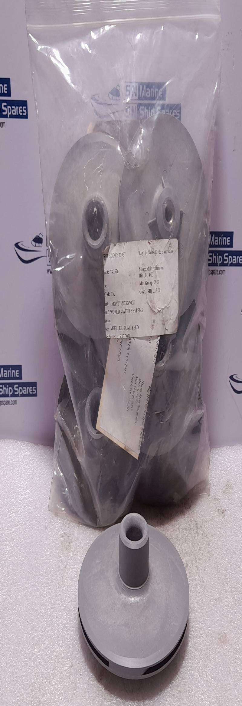 World Water Systems IMGY2715DXXVCC Pump Feed Impeller IMGY2715 120-55 2K 715 5 1/8 Dia