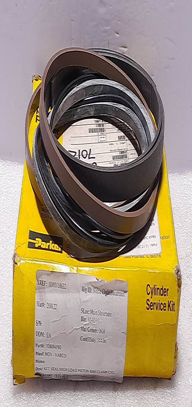 Parker PK602HK001 Bunan Hi Load Piston Seal Kit NOV 108894P60