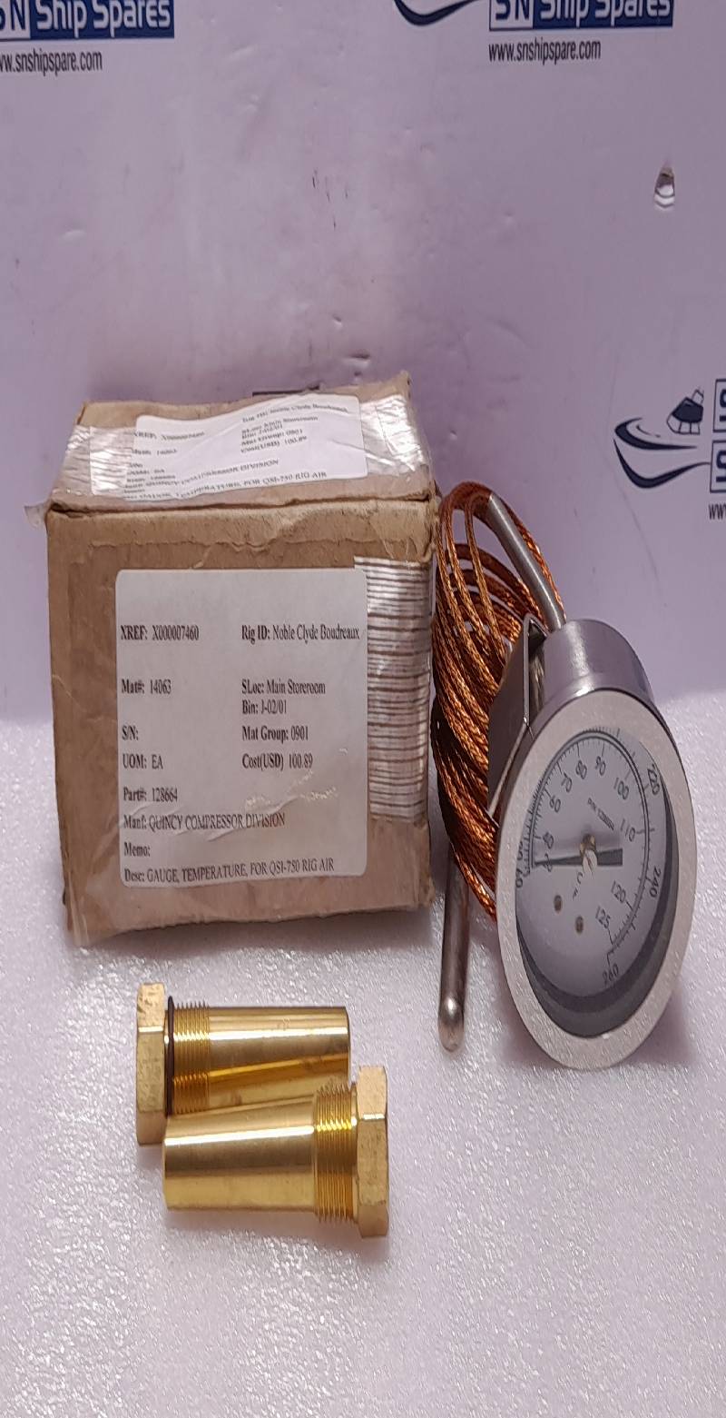 Quincy 128664-3 Thermo Assembly Gauge 20-125◦C 60-260◦F Quincy 128664