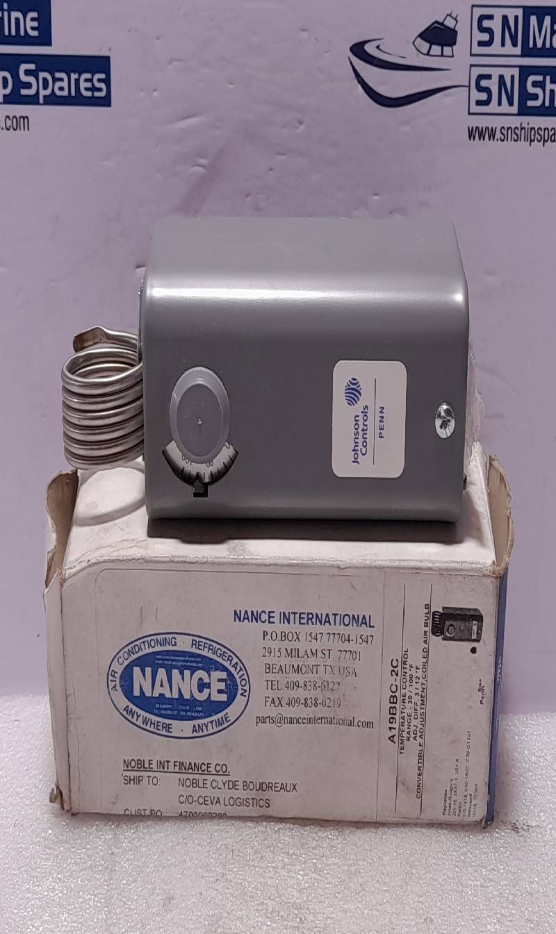 Johnson Control A19BBC-2C Temperature Control Range -30/100◦F Adj Diff 3/12◦F