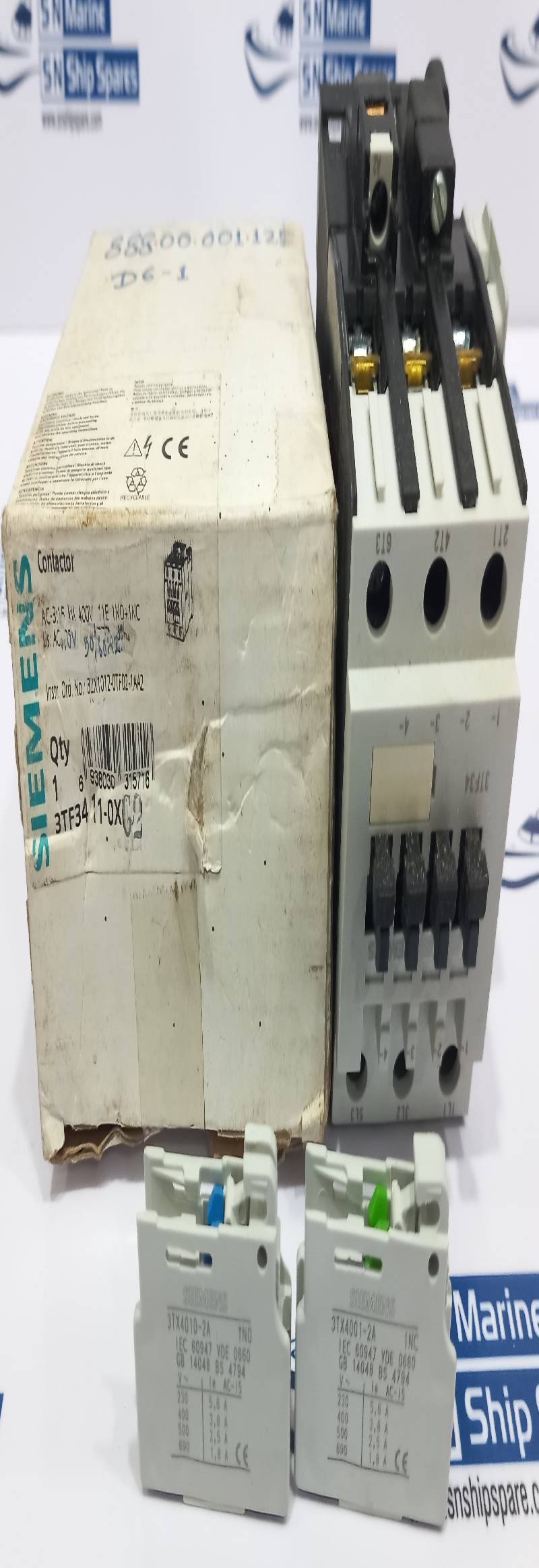 Siemens 3TF3411-0X Contactor AC-3:15kW 400V 1NO+NC 50/60Hz