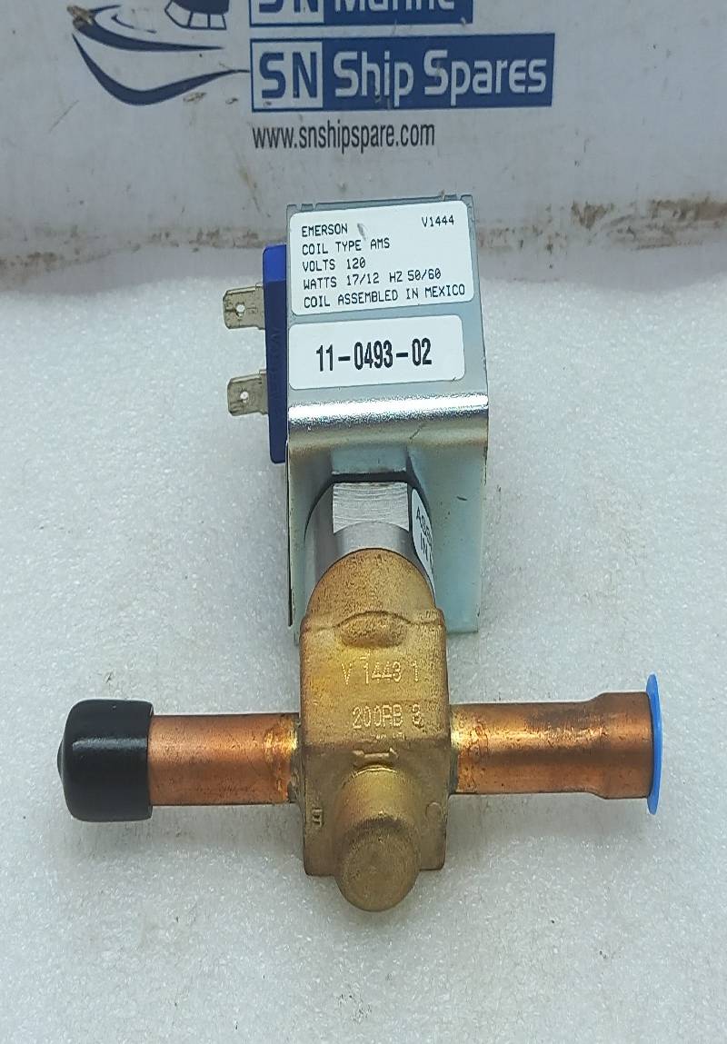 Emerson 200RB3T3GS2195-3 Hot Gas Valve With Solenoid Coil Type: AMS 120V