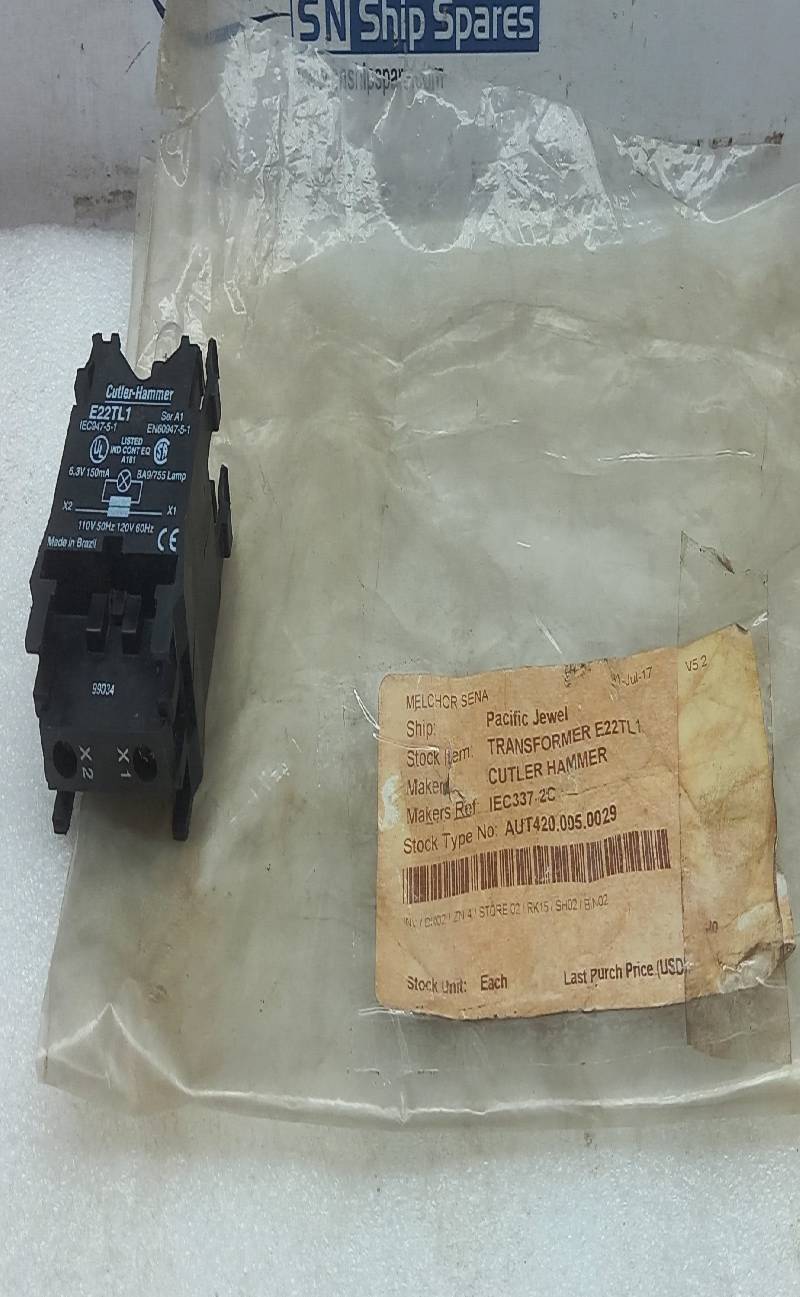 Cutler-Hammer E22TL1 Transformer Unit Ser A1 110V 50Hz 120V 60Hz