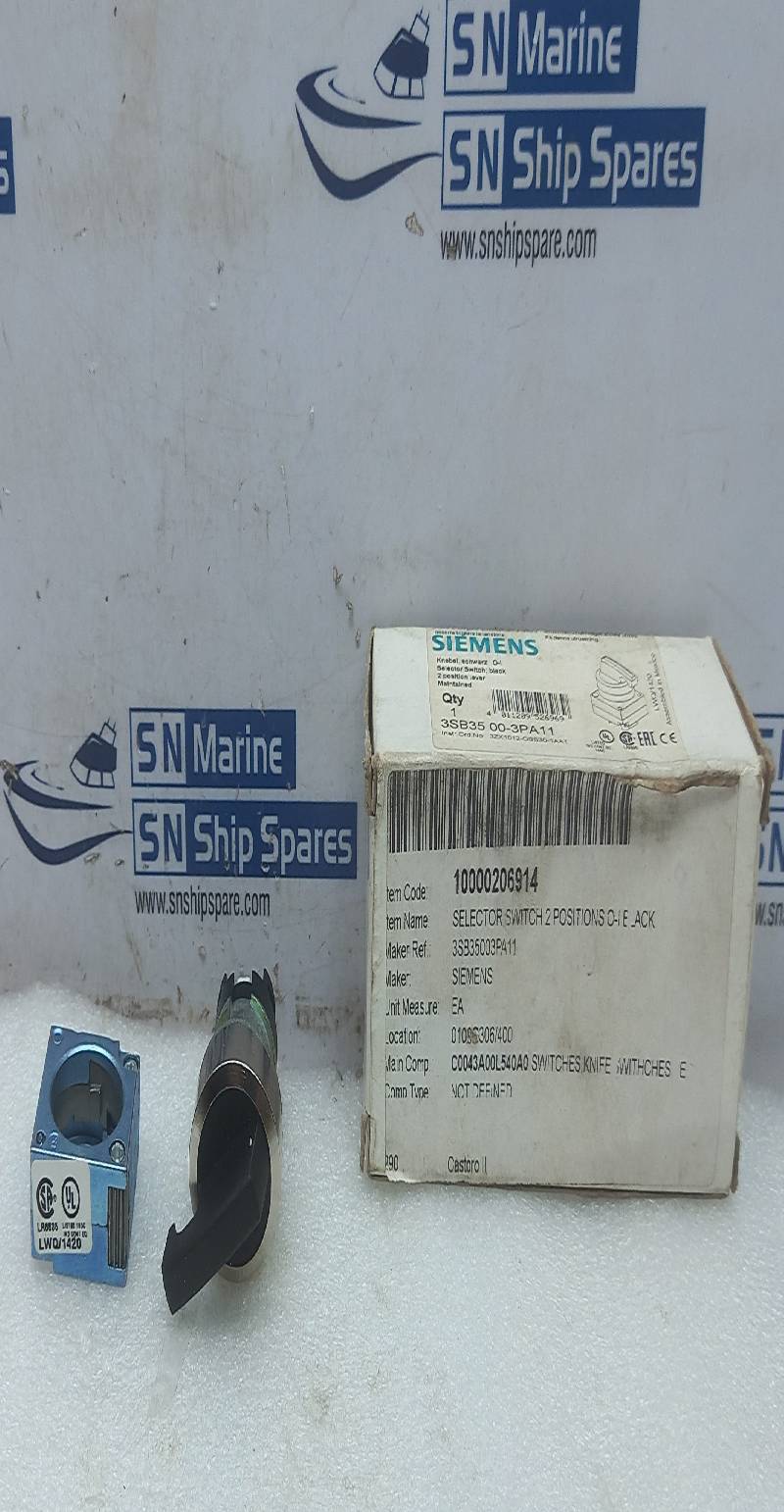 Siemens 3SB35 00-3PA11 Selector Switch 2 Position Black