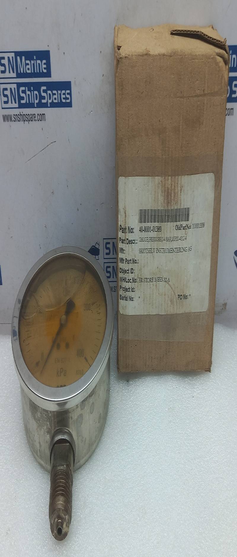 ABB EN837-1 Pressure Gauge 0-4 Bar 0-400 kPa