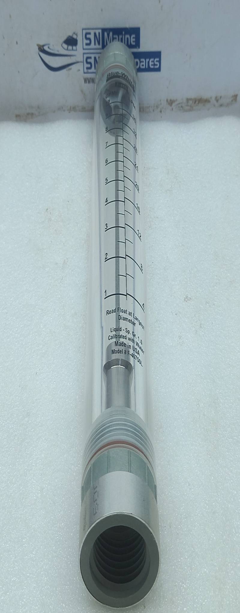 Blue White F-40750LN-16 Flow meter inline 01-10 GPM 1” FNT