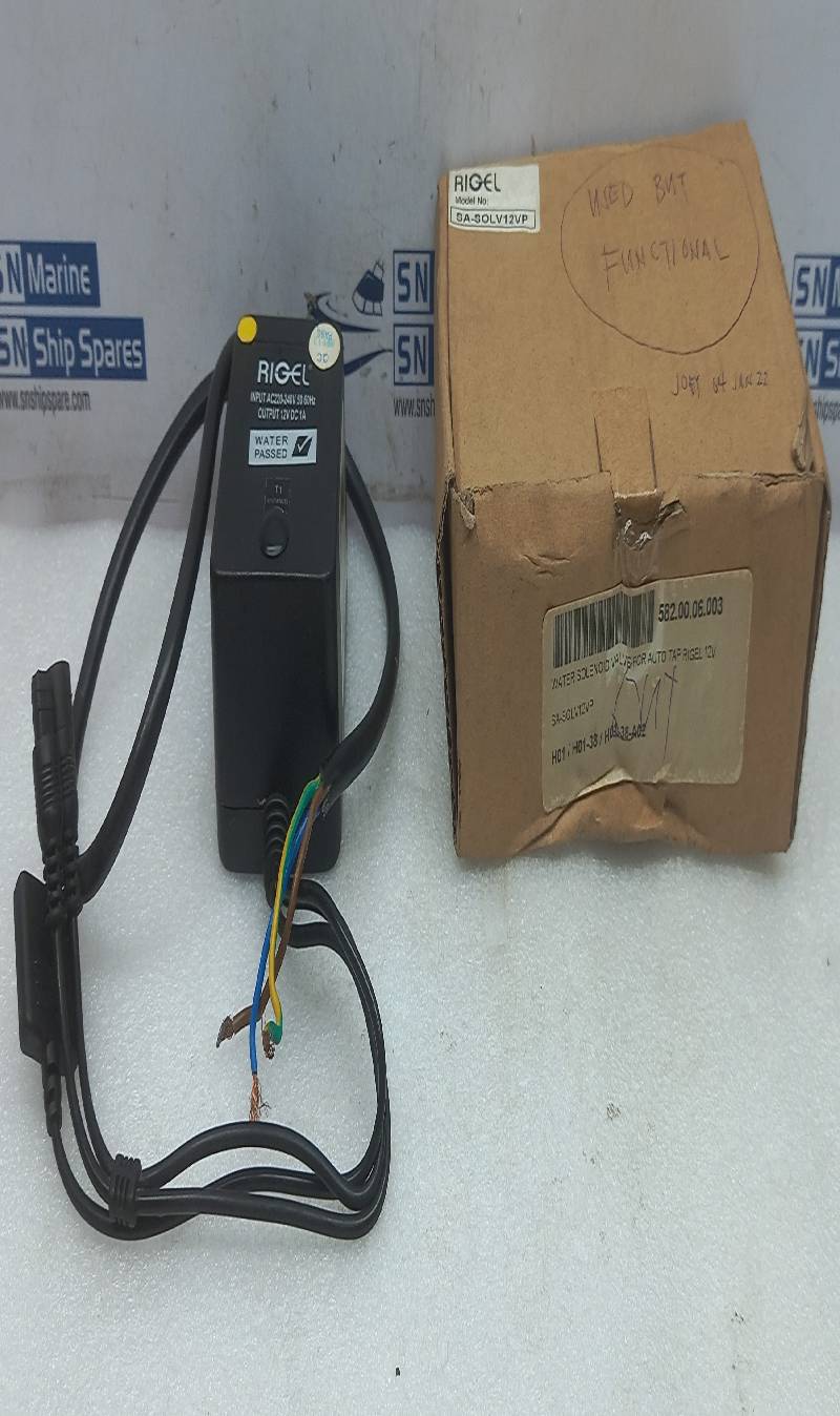 Rigel 002076 SA ST102DA (60S)(N) Water Solenoid Valve Adapter Input SA-SOLV12VP