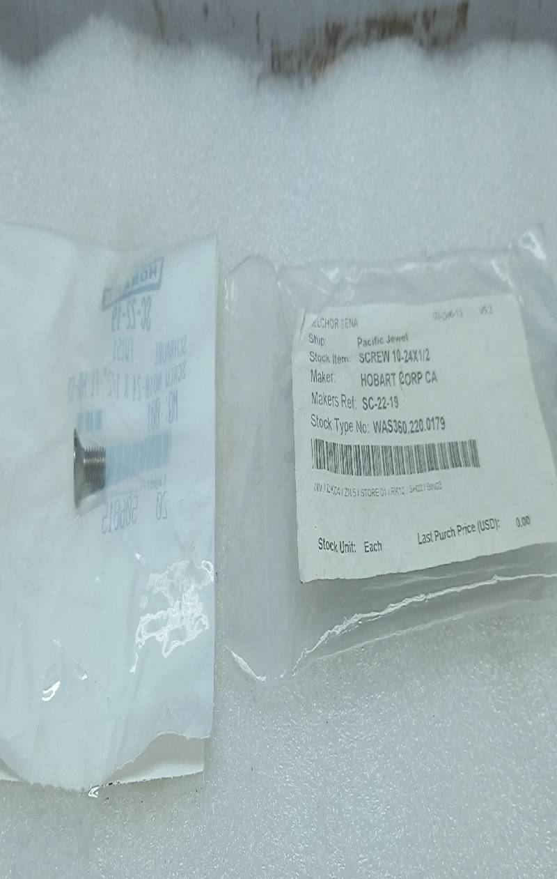 Hobart SC-22-19 Screw 10-24x1/2” 7 Pcs / Lot