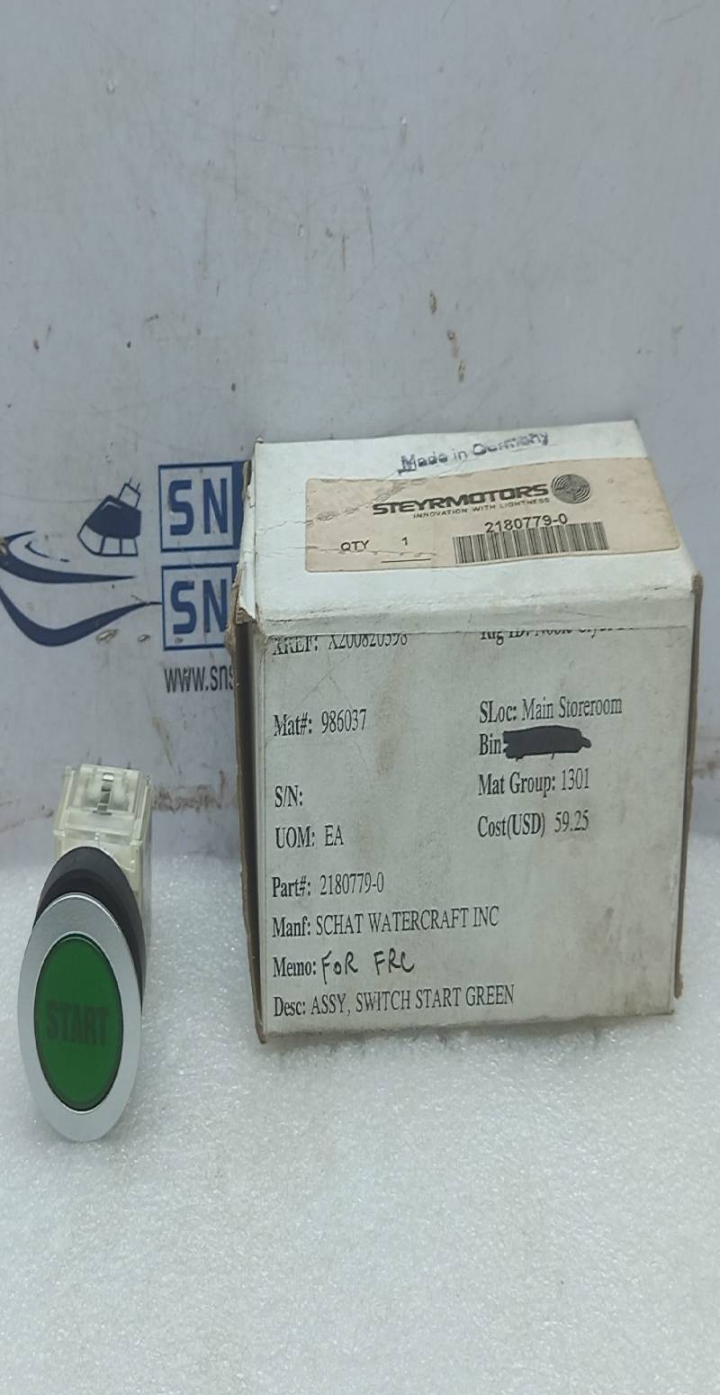 Steyrmotors 2180779-0 Assy. Switch Start Green 250V/6(4)A Schlegel BT