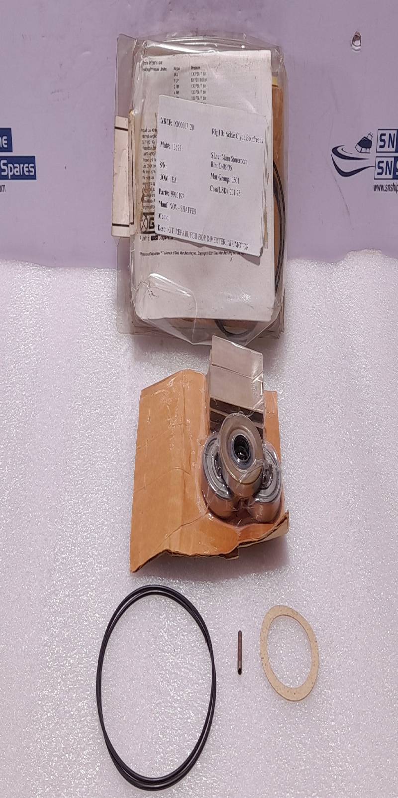 Gast K 279B Nov Shaffer 9910197 Repair Kit for Air Motor BOP Diverter K279B