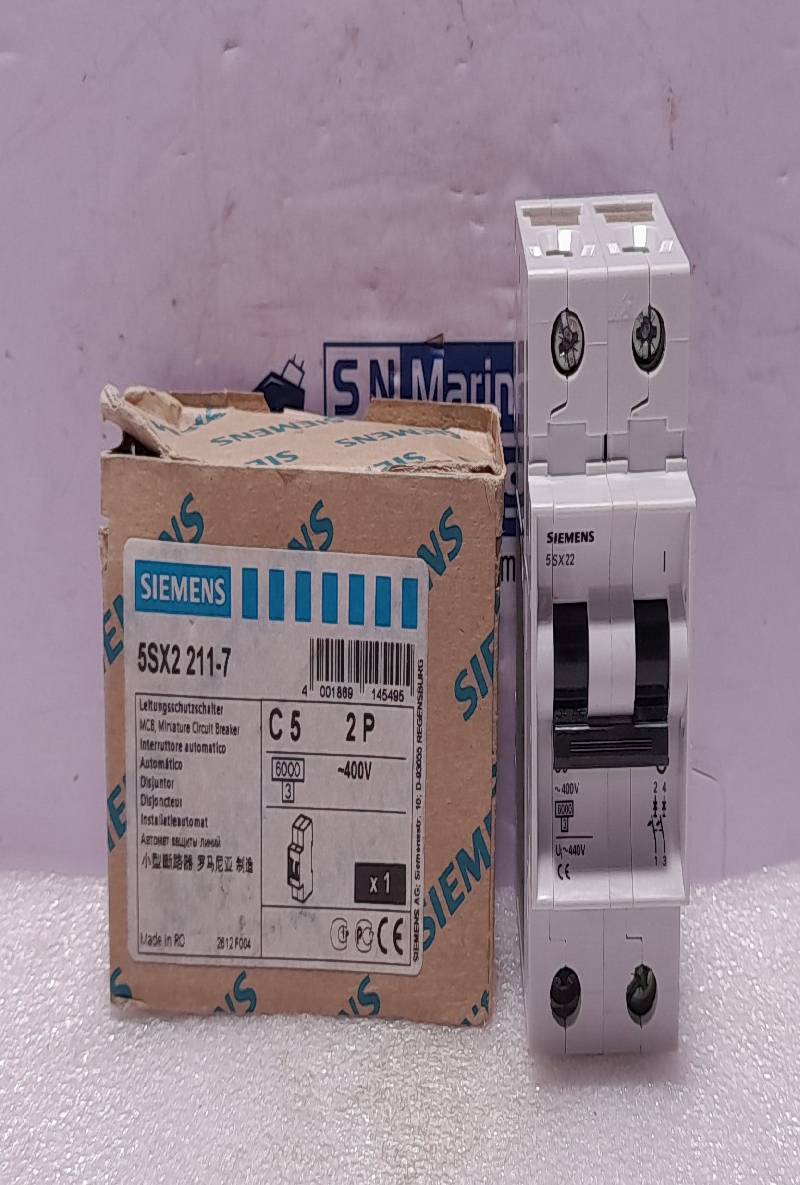 Siemens 5SX2 211-7 Circuit Breaker 480VAC 5A 2P