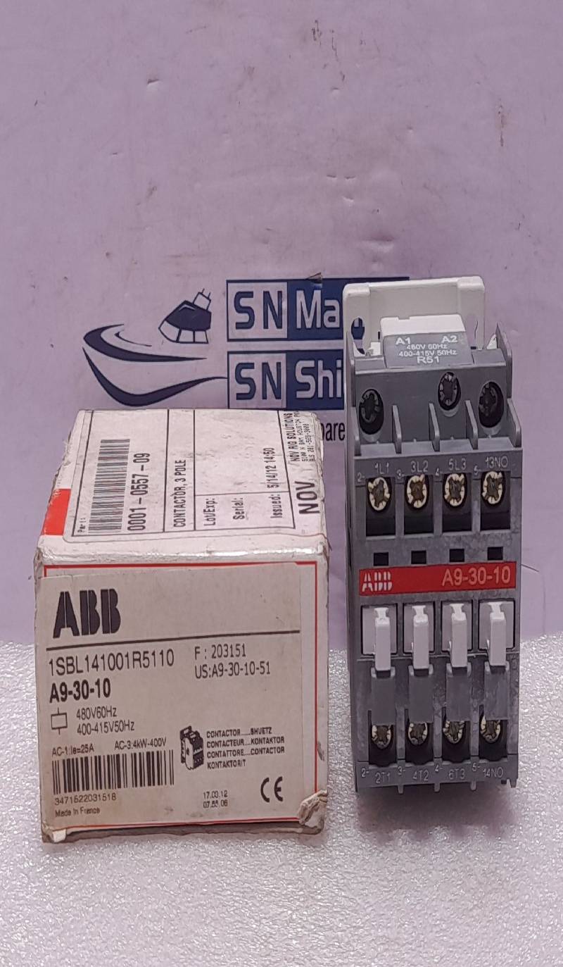 ABB A9-30-10 Contactor 480V 60Hz 400-415V 50Hz R51