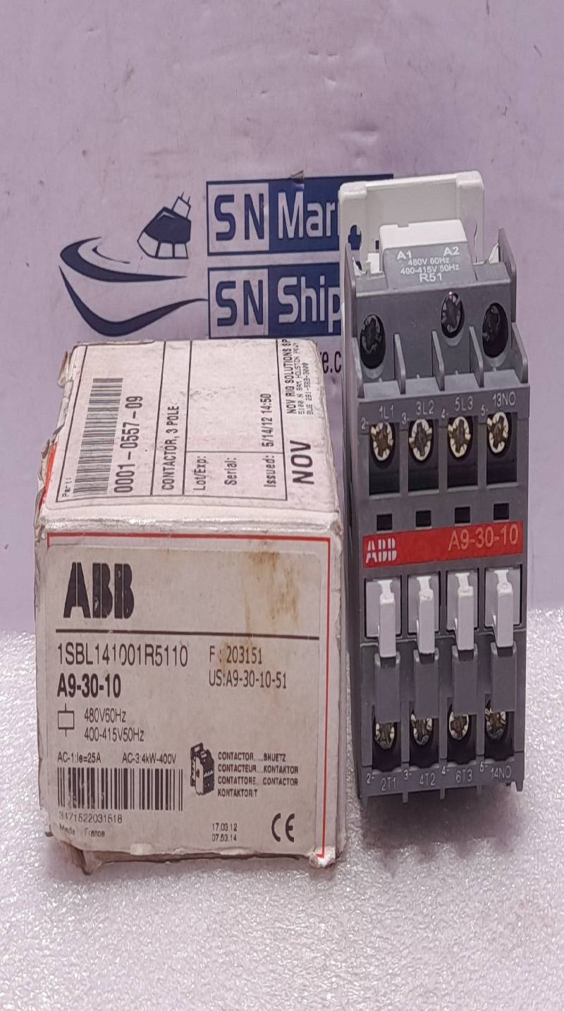 ABB A9-30-10 Contactor 480V 60Hz 400-415V 50Hz R51