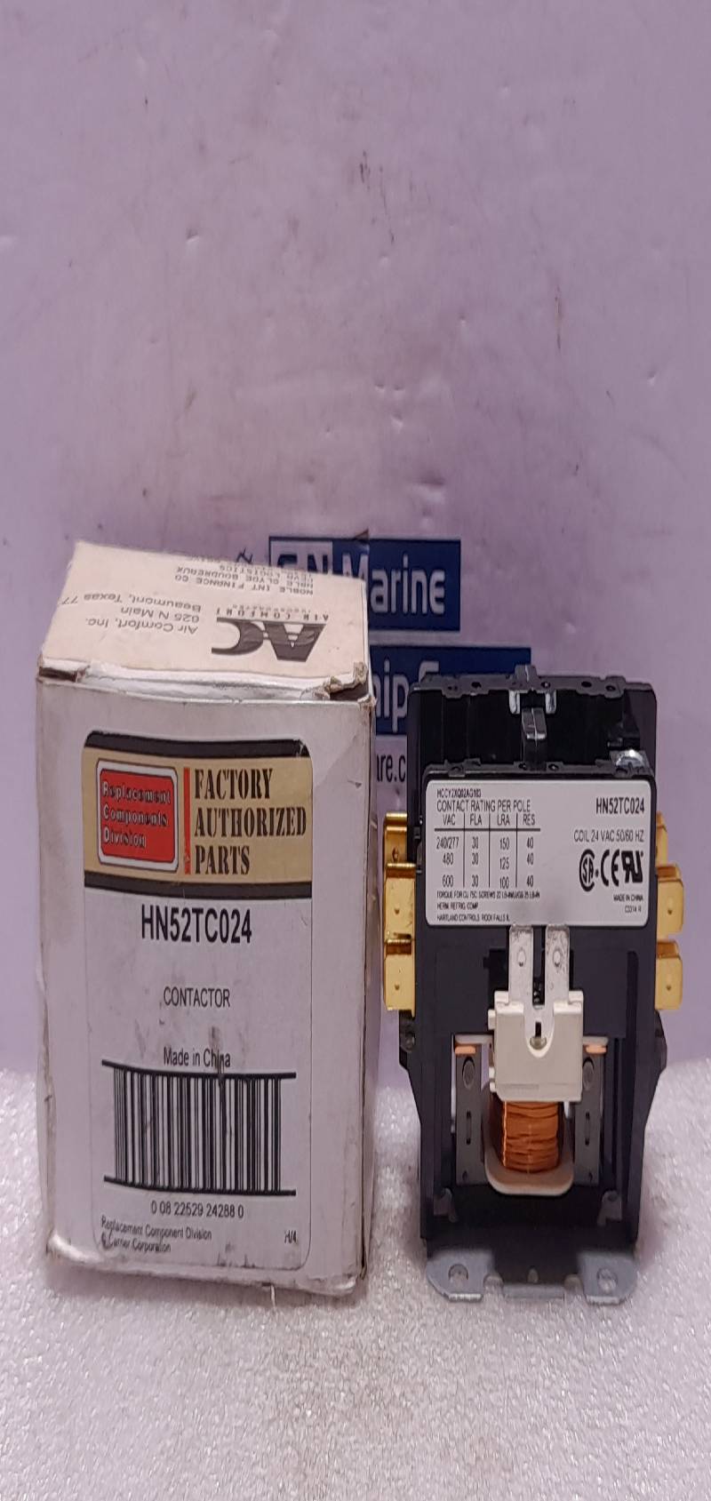 Carrier HVAC HN52TC024 Contactor, 2 Pole, 24VAC 50/60HZ Coil, 30FLA, 40RES