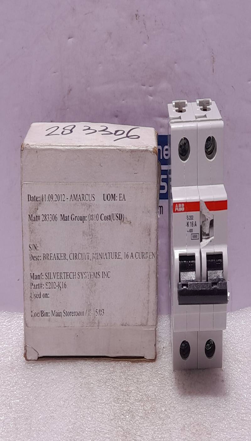 ABB S202-K16 Circuit Breaker Muniature 16A