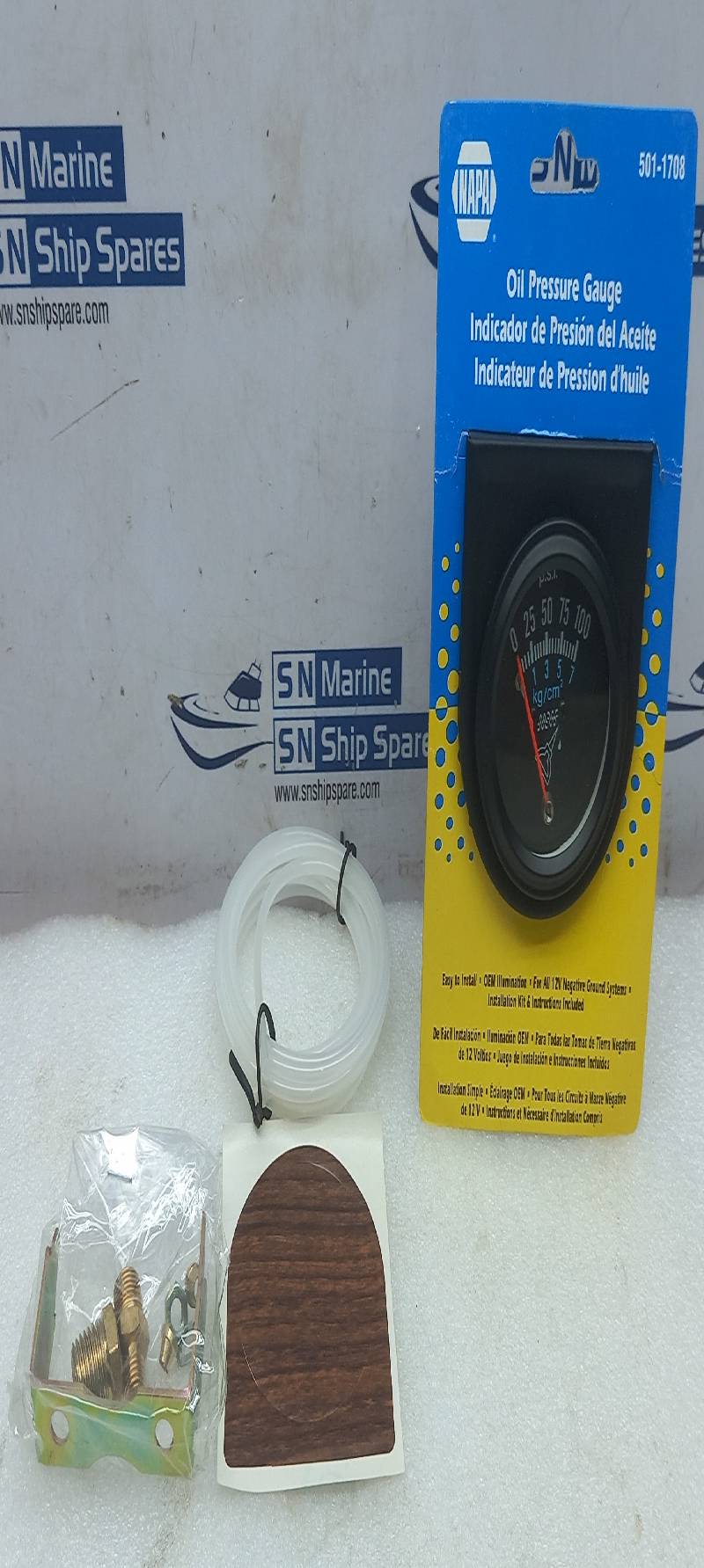 Napa 501-1708 Oil Pressure Gauge For All 12V Negative Ground System 