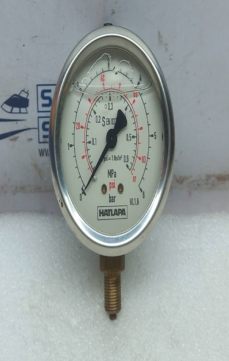 Hatlapa 0-6 Bar Menometer Pressure Gauge KL1,6 0-87 PSI 0-0.6MPa
