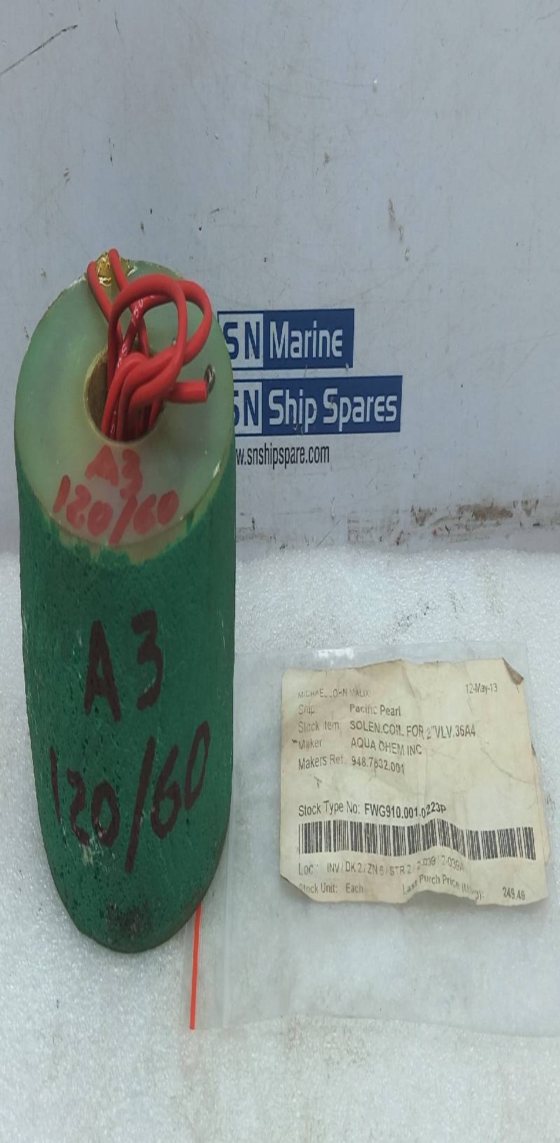 Aqua Chem 948.7832.001 Solenoid Coil For 2”Valve 36A4