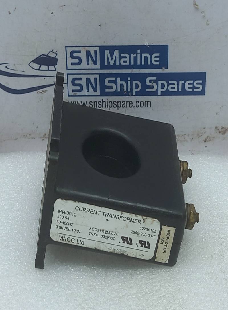 WICC MW0912 Current Transformer 200:5A 50-400Hz 1275F195