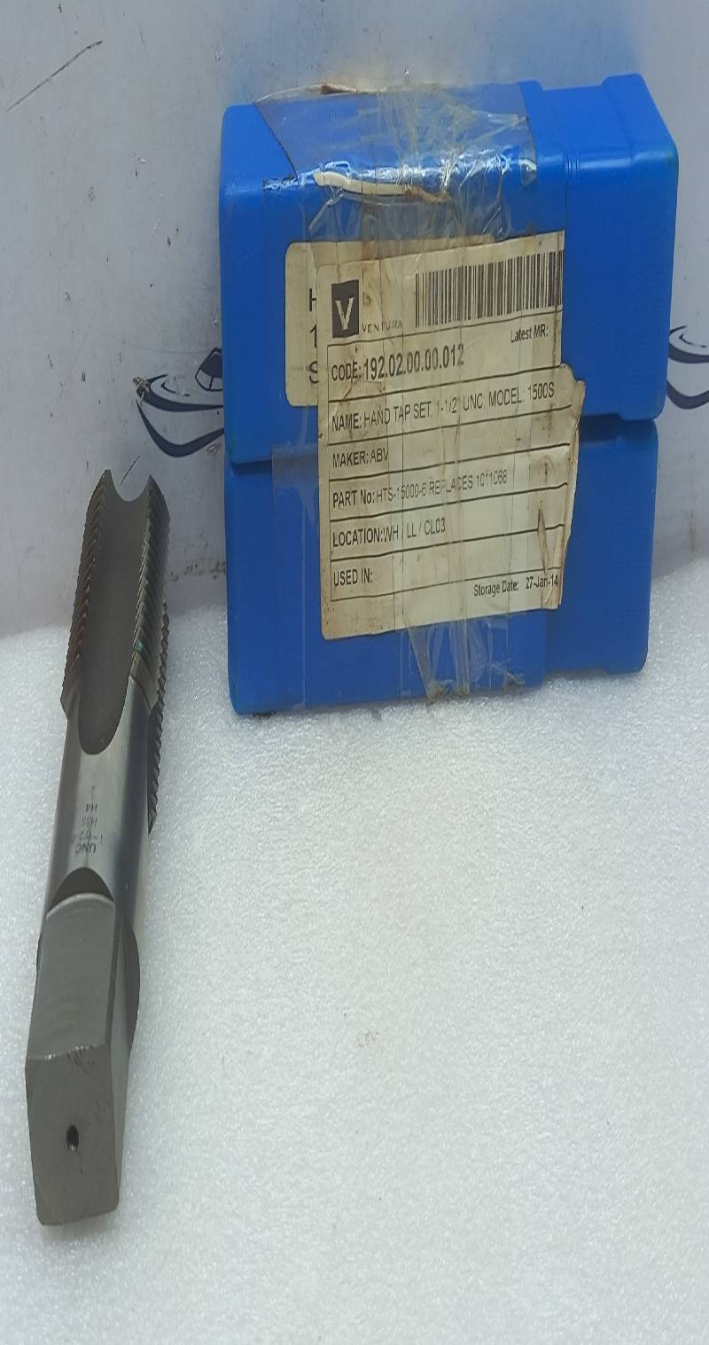 UNC 1500S Hand Tap Set 1-1/2-6 HSS H4 ABV HTS-15000-6 3PCs In Lot