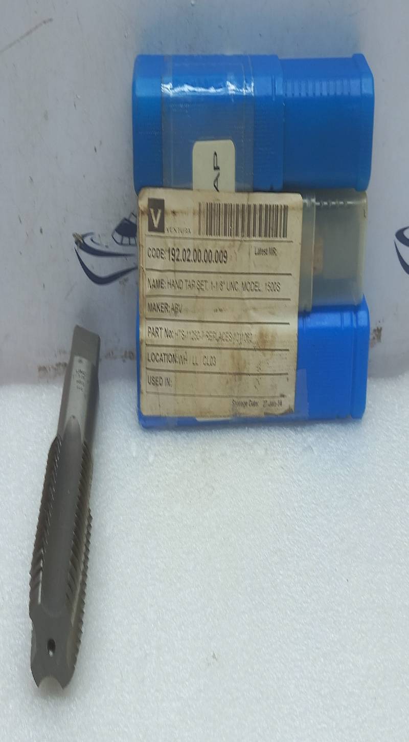 UNC 1500S Hand Tap Set 1-1/8” HSS H4 ABV HTS-11250-7 3PCs In Lot