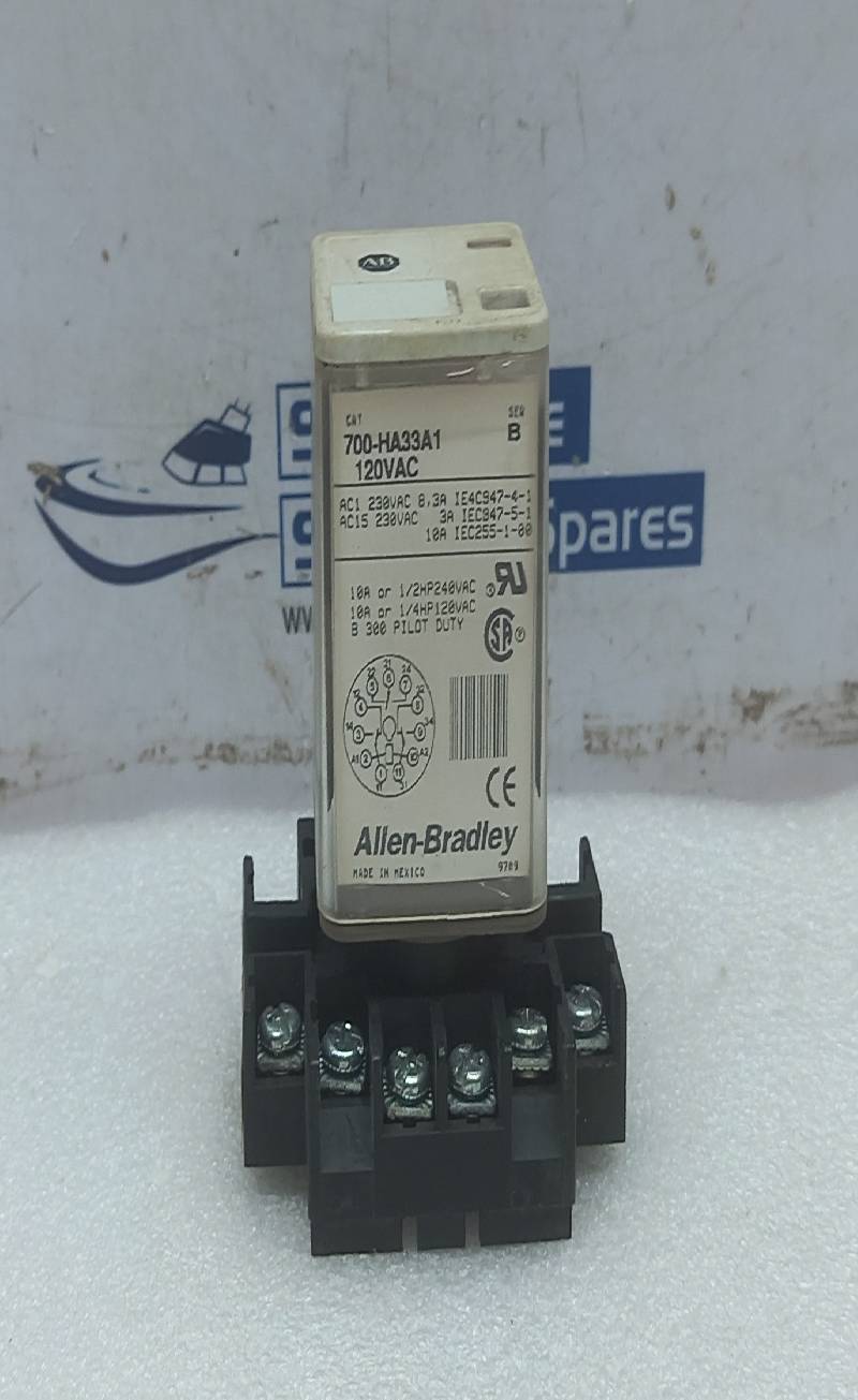 Allen Bradley 700-HA33A1 Electronic Relay SER B With 700-HN126