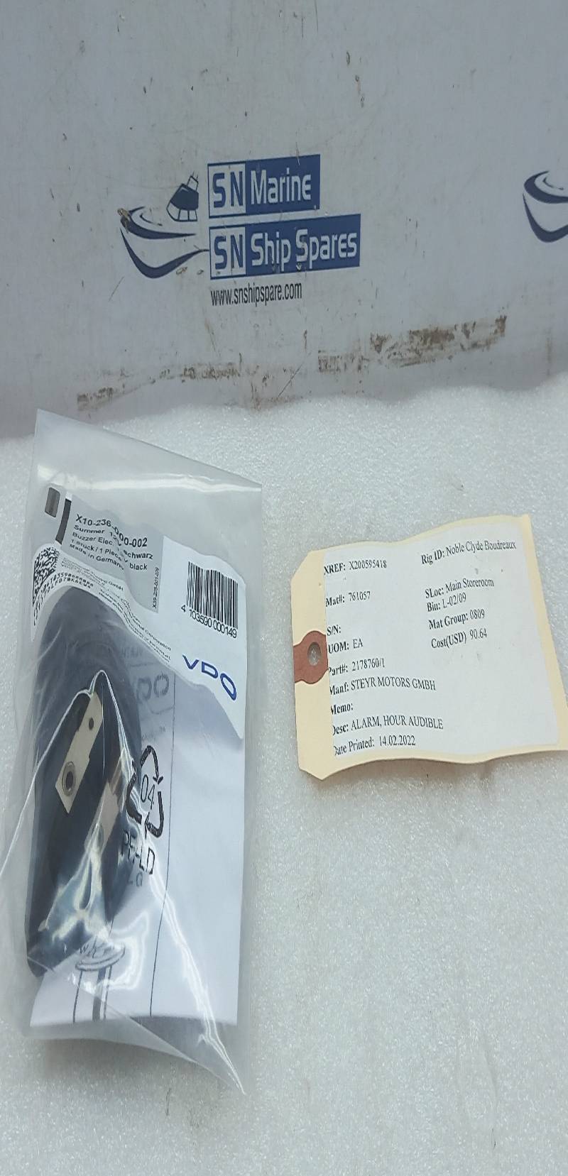 VDO X10-236-000-002 Electric Black Buzzer 12V Steyr Motors 2178760/1