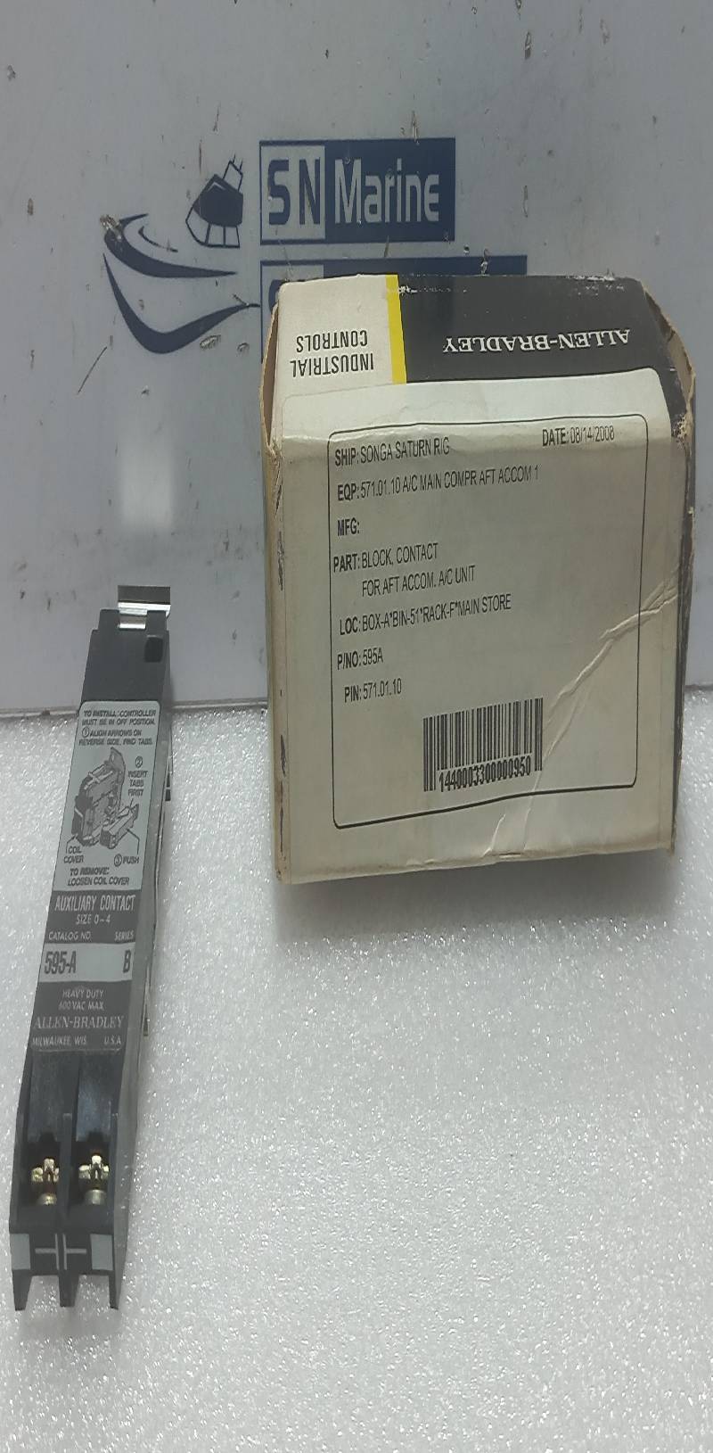 Allen Bradley 595-A Auxiliary Contact Block Series B Size: 0-4