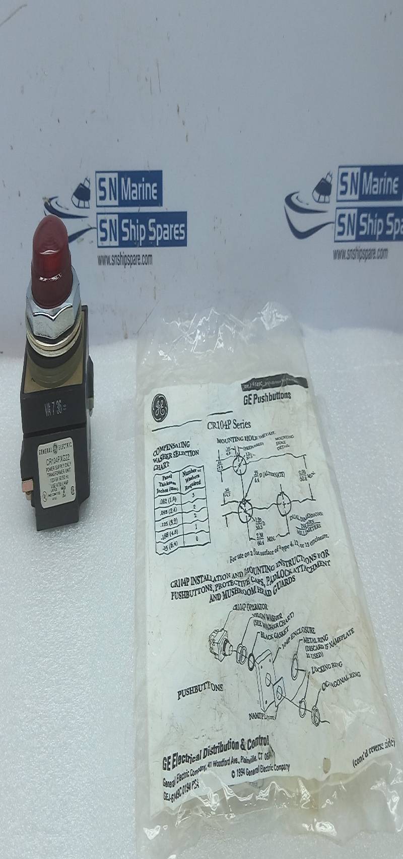 General Electric CR104PXG22 Pushbutton Transformer Unit 120V 6V 60/50Hz