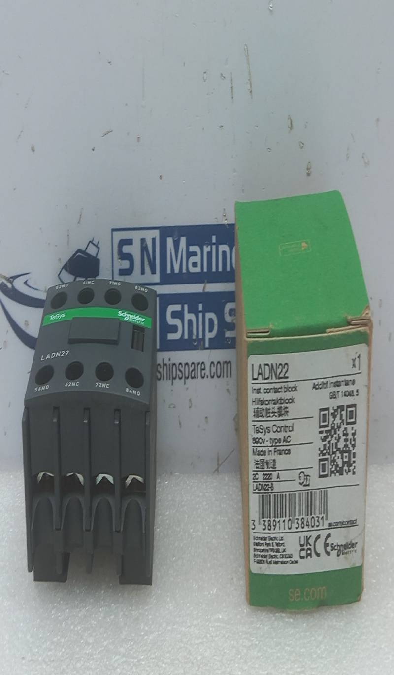 Schneider Electric LADN22 Auxiliary Contact Block Ith: 10A Ui: 690V 600V-type AC