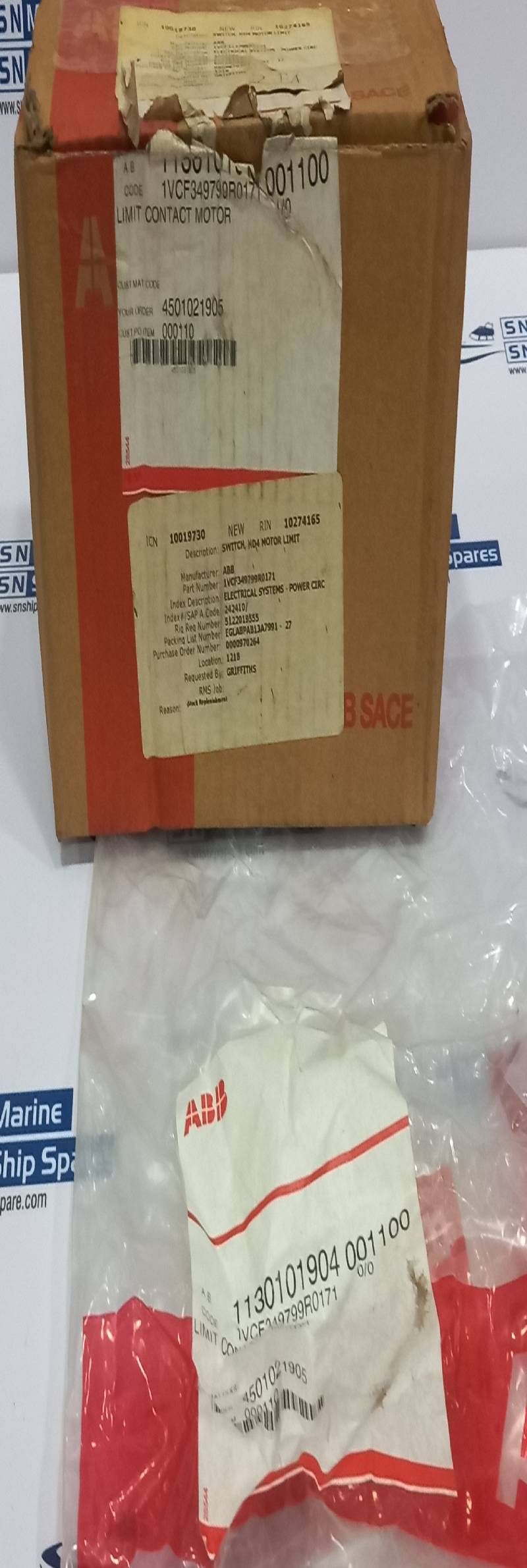 ABB 1VCF349799R0171 Limit Motor Switch HD4                   