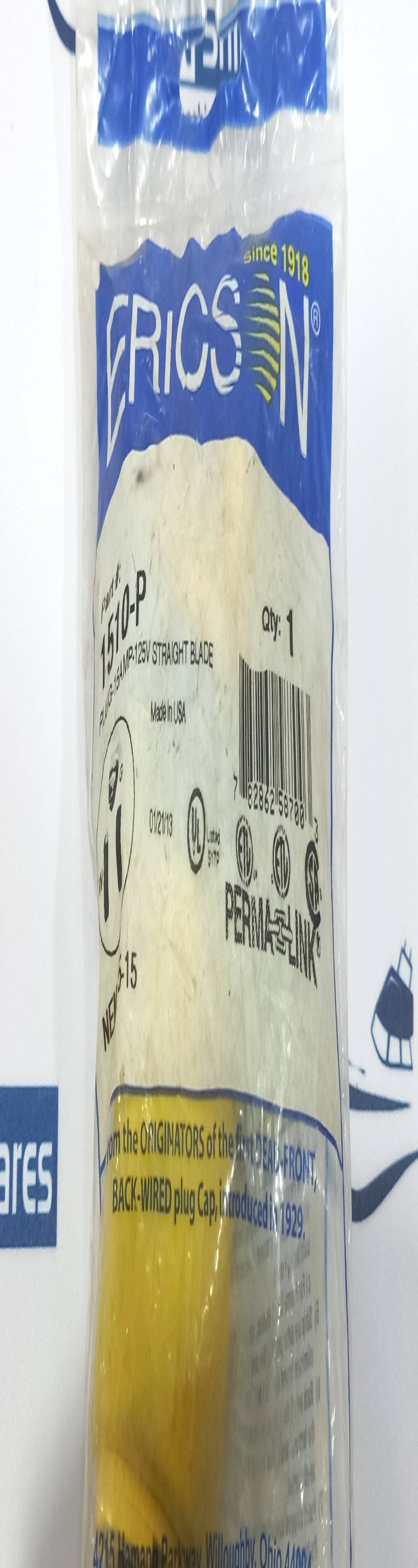 Ericson 1510-P Plug 15AMP-125V Straight Blade