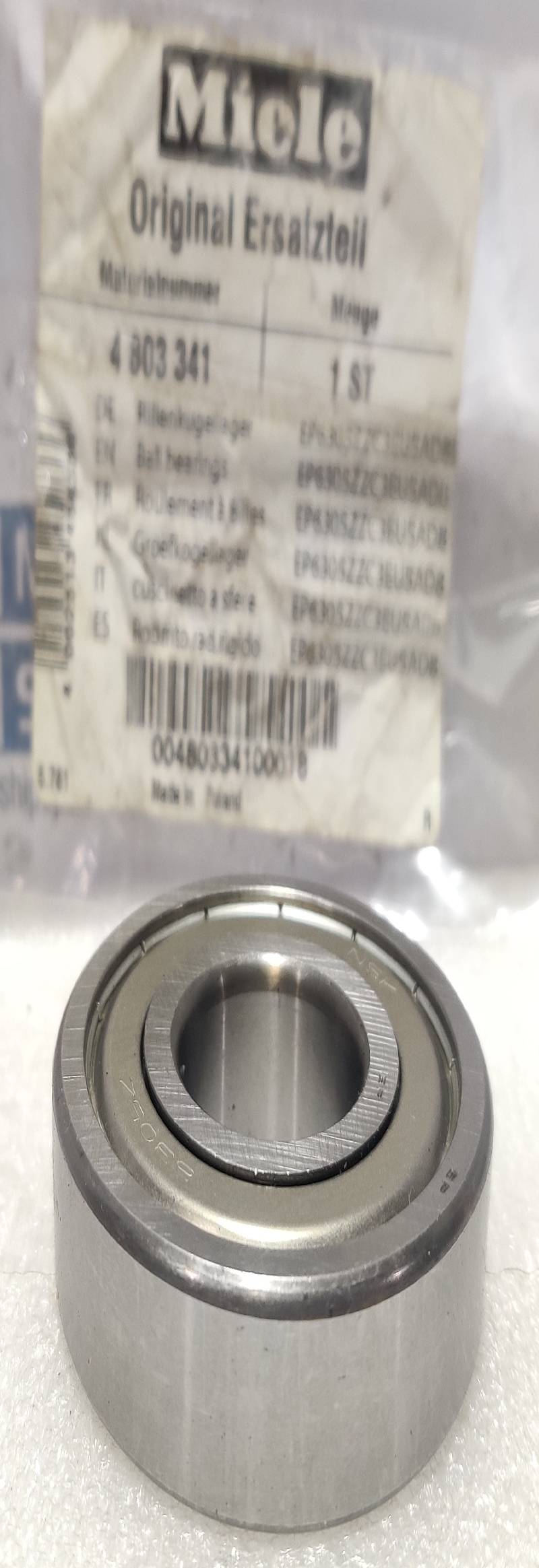 Miele 4 803 341 Ball Bearing NSK 6305Z