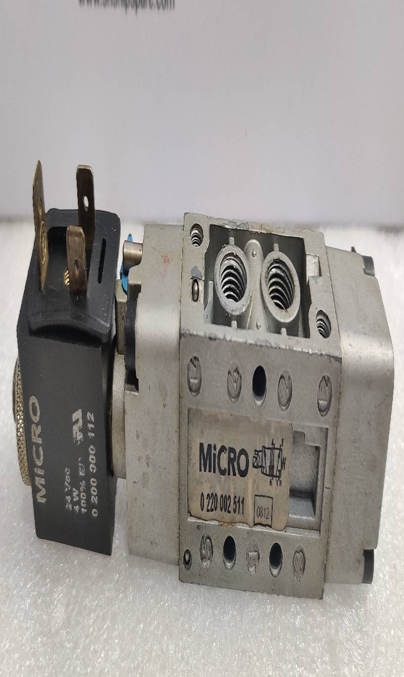 Micro 0 220 002 551 Micro Pneumatic Valve With Solenoid Coil 24VAC 0220002511