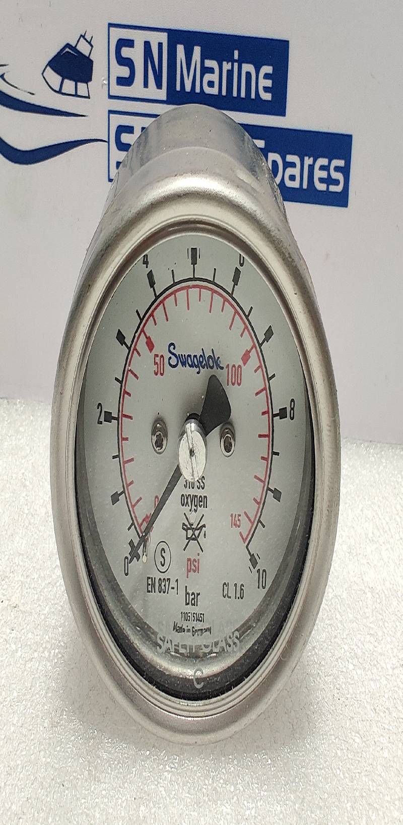 Swagelok 0-10Bar 0-145Psi Pressure Gauge 1105151451