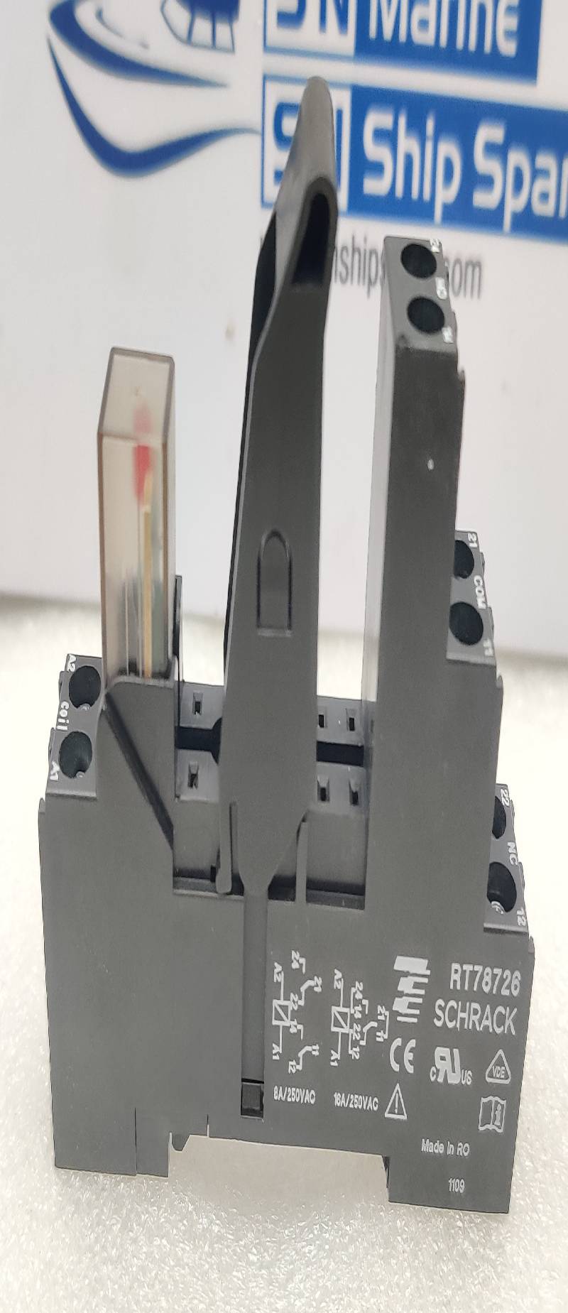 SCHRACK RT78726 Power Relay Base 8A 250VAC 16A 250VAC EM18 6/24VDC 