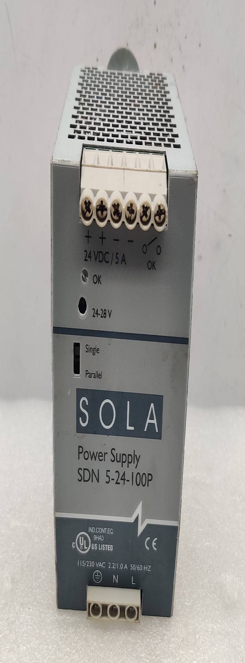 EMERSON SOLA SDN 5-24-100P Power Supply 115/230VAC 2.2/I.0A 50/60Hz